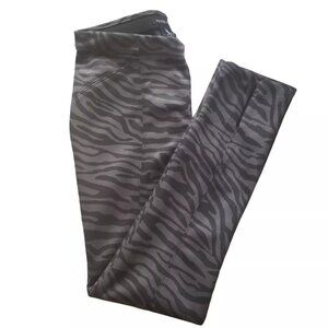 Peace of Cloth Pants XS Gray Tiger Stripe Leggings Ankle Zip Suede Feel